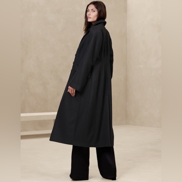 NWT! Banana Republic Black Isola Melton Hourglass Topcoat 🔹💫 - Picture 3 of 11